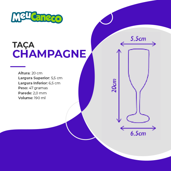 Taça de Champagne Leitoso / Translúcido - Thumbnail 3